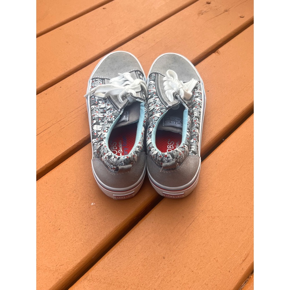 BOBS from Skechers Dogs in 3D Glasses Grey Suede Canvas Sneakers Womens 9 Mens 6 - Picture 4 of 9
